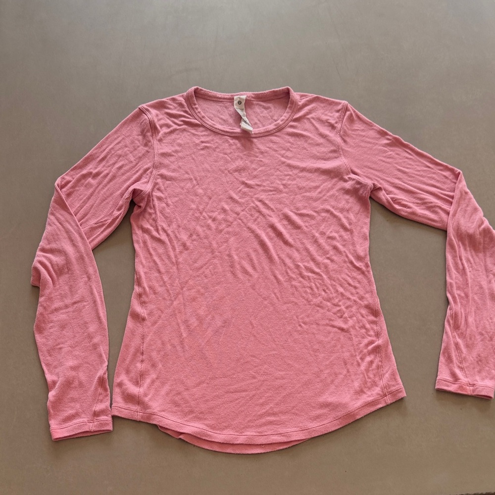 lululemon athletica Soft Pink Long Sleeve Tee
